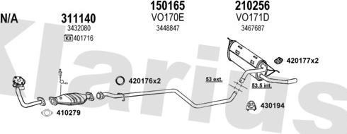 Klarius 960140E - Система випуску ОГ autocars.com.ua