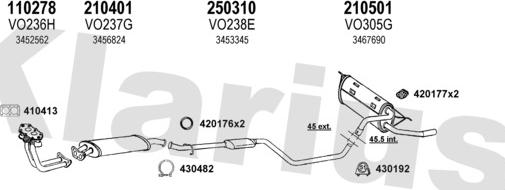 Klarius 960221E - Система випуску ОГ autocars.com.ua