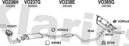 Klarius 960221U - Система випуску ОГ autocars.com.ua