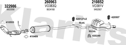 Klarius 960375E - Система випуску ОГ autocars.com.ua