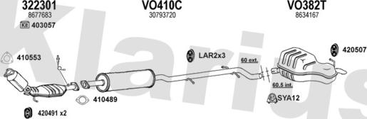 Klarius 960392U - Система випуску ОГ autocars.com.ua