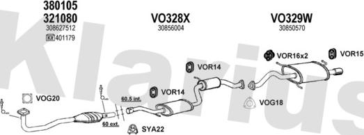 Klarius 960413U - Система випуску ОГ autocars.com.ua