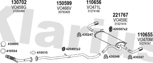 Klarius 960495E - Система випуску ОГ autocars.com.ua