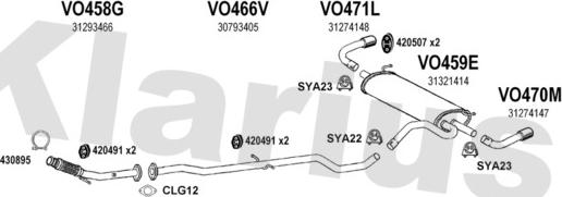 Klarius 960498U - Система випуску ОГ autocars.com.ua