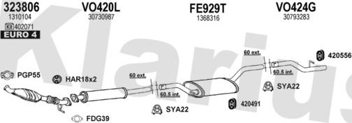 Klarius 960563U - Система випуску ОГ autocars.com.ua