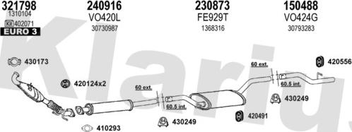 Klarius 960564E - Система випуску ОГ autocars.com.ua