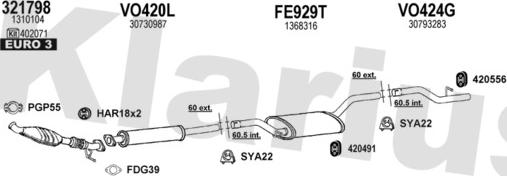 Klarius 960564U - Система випуску ОГ autocars.com.ua