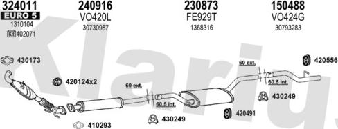 Klarius 960597E - Система випуску ОГ autocars.com.ua