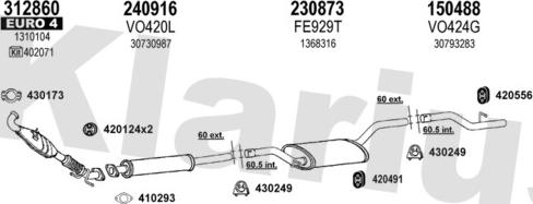 Klarius 960598E - Система випуску ОГ autocars.com.ua
