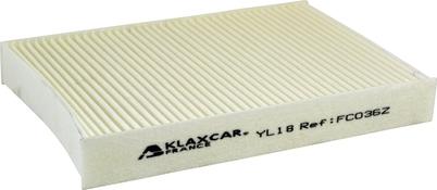 Klaxcar France FC036z - Фільтр, повітря у внутрішній простір autocars.com.ua