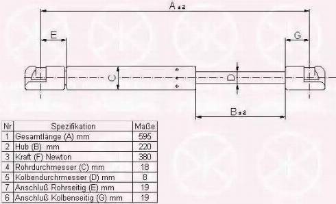 Klokkerholm 00607104 - Газовая пружина, упор autodnr.net