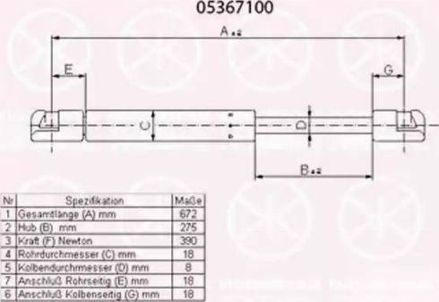 Klokkerholm 05367100 - Газовая пружина, упор autodnr.net