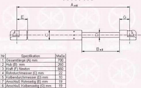 Klokkerholm 05507100 - Газовая пружина, упор autodnr.net