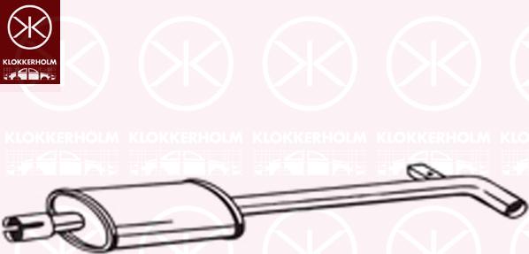 Klokkerholm 200-095 - Середній глушник вихлопних газів autocars.com.ua
