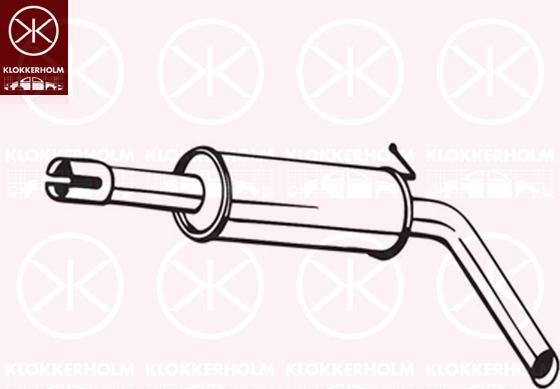Klokkerholm 233-615 - Середній глушник вихлопних газів autocars.com.ua