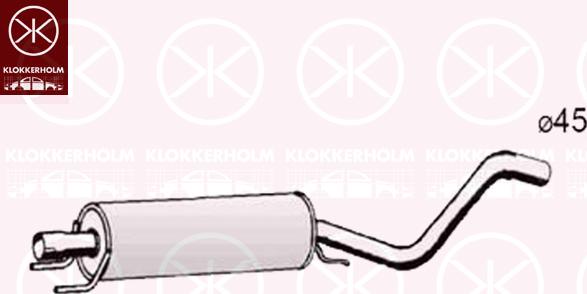 Klokkerholm 50638652 - Середній глушник вихлопних газів autocars.com.ua
