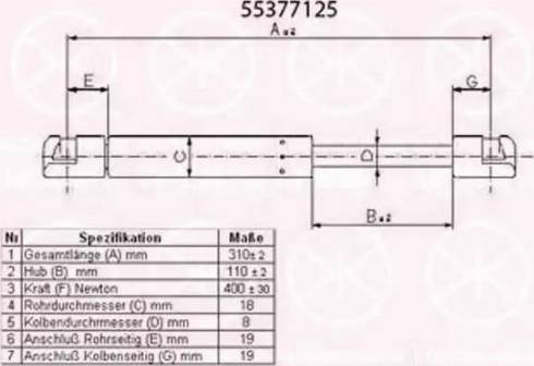 Klokkerholm 55377125 - Газовая пружина, заднее стекло autodnr.net