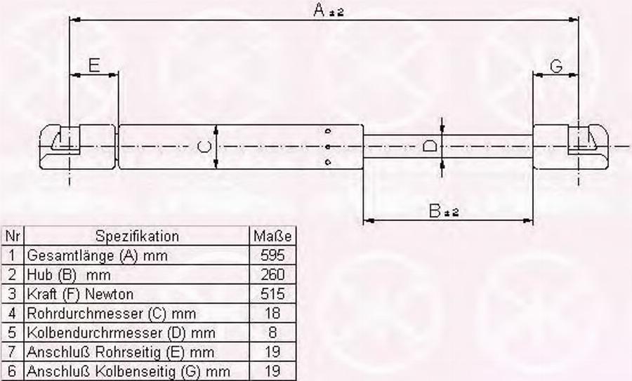 Klokkerholm 60387100 - Газовая пружина, упор avtokuzovplus.com.ua