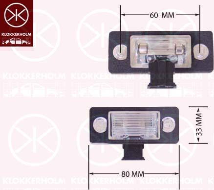 Klokkerholm 75140850 - Фонарь освещения номерного знака avtokuzovplus.com.ua