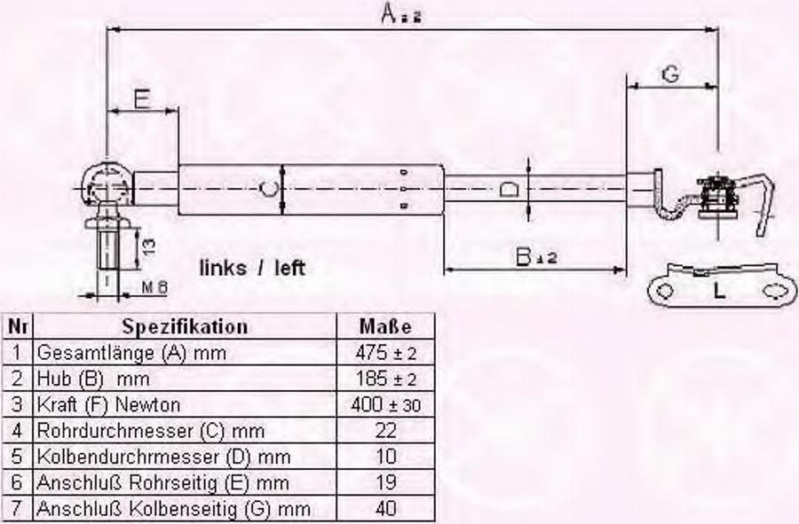 Klokkerholm 81147101 - Газовая пружина, упор autodnr.net