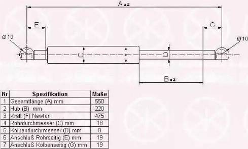 Klokkerholm 90077105 - Газовая пружина, упор avtokuzovplus.com.ua