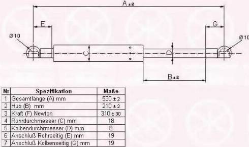 Klokkerholm 90457100 - Газовая пружина, упор autodnr.net