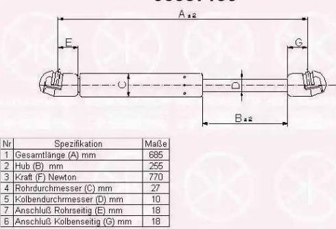 Klokkerholm 95587106 - Газовая пружина, упор avtokuzovplus.com.ua