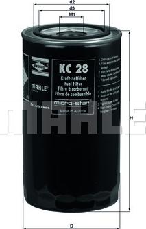 KNECHT KC 28 - Фильтр топливный autocars.com.ua
