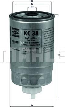 KNECHT KC 38 - Топливный фильтр autodnr.net