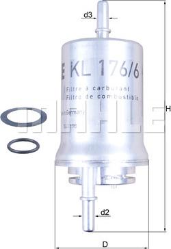 KNECHT KL 176/6D - Фільтр паливний 1.4-1.6i CADDY III >09.05-Golf V-Octavia-Fabia-A3 autocars.com.ua