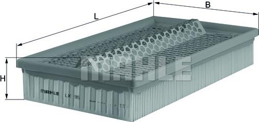 KNECHT LX 95 - Воздушный фильтр avtokuzovplus.com.ua