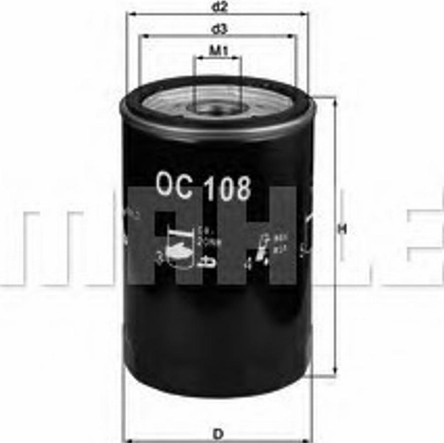 KNECHT OC108 - Фильтр, система рабочей гидравлики autodnr.net