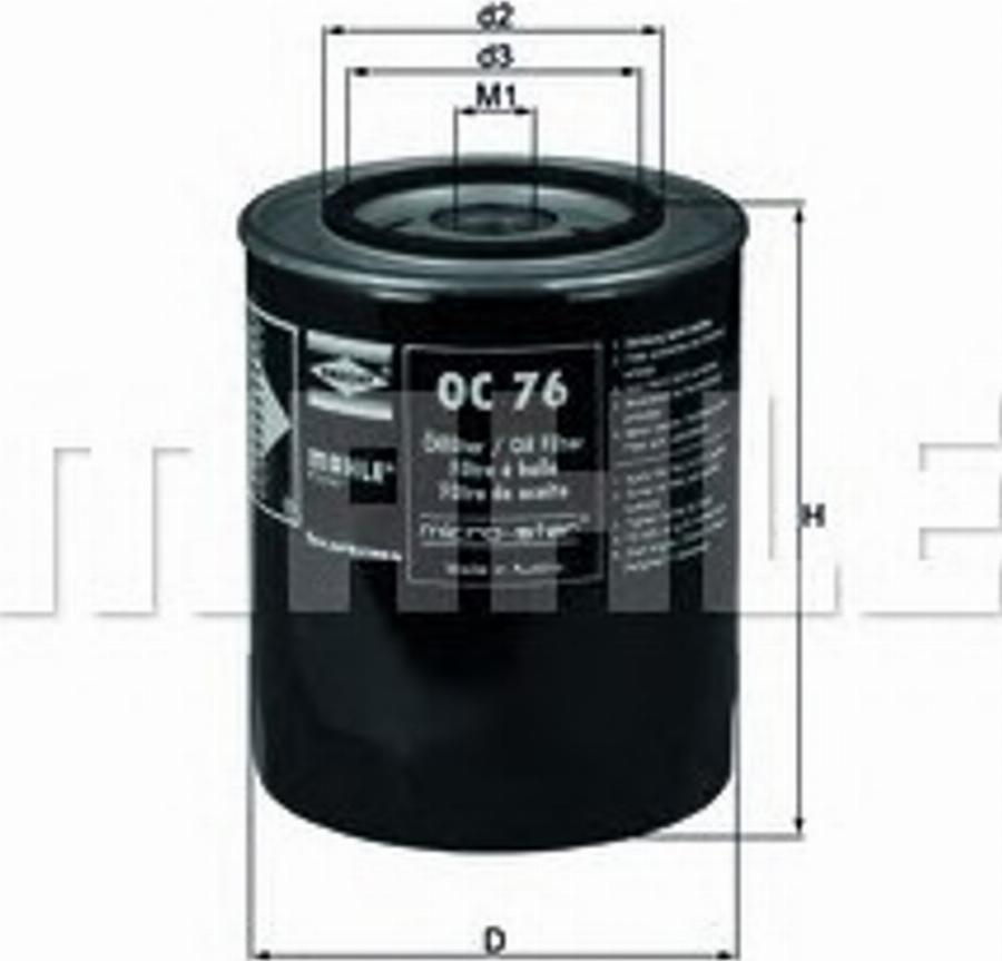 KNECHT OC 76 - Масляный фильтр avtokuzovplus.com.ua