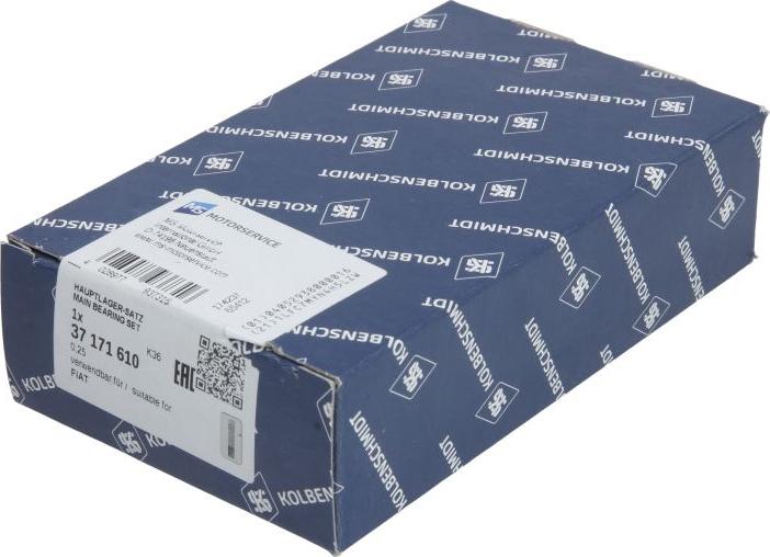 Kolbenschmidt 37171610 - Комплект підшипників колінчастого вала autocars.com.ua