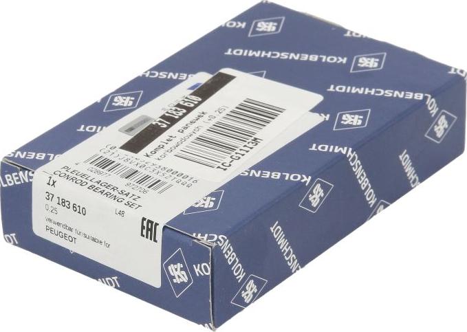 Kolbenschmidt 37 183 610 - Комплект шатунних вкладишів autocars.com.ua