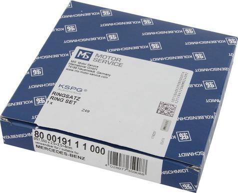 Kolbenschmidt 800019111000 - Комплект поршневих кілець autocars.com.ua