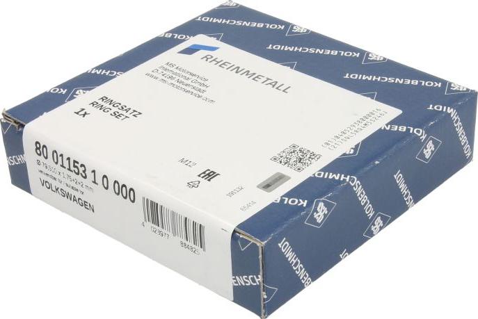 Kolbenschmidt 800115310000 - Комплект поршневих кілець autocars.com.ua