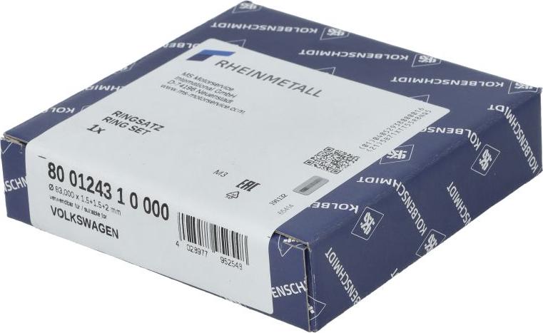 Kolbenschmidt 800124310000 - Комплект поршневих кілець autocars.com.ua