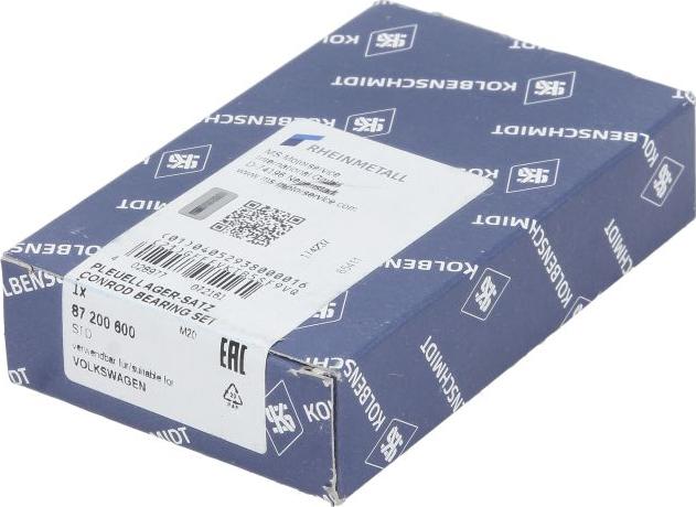Kolbenschmidt 87200600 - Комплект шатунних вкладишів autocars.com.ua