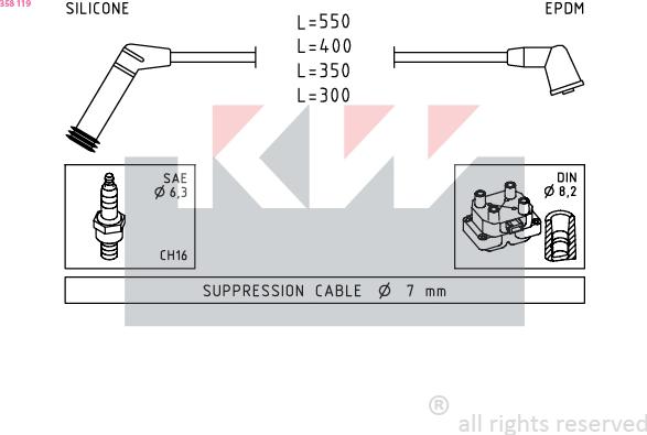 KW 358 119 - Комплект проводов зажигания autodnr.net