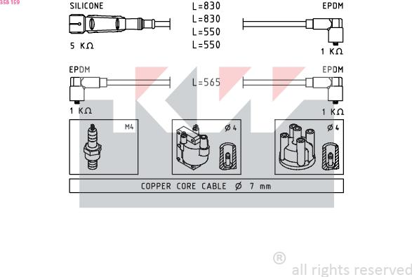 KW 358 159 - Комплект проводов зажигания autodnr.net