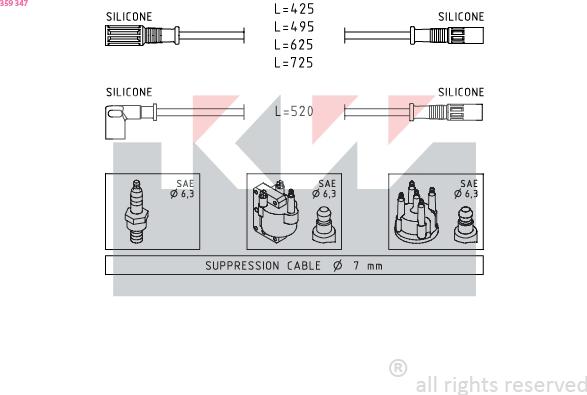 KW 359 347 - Комплект проводов зажигания autodnr.net