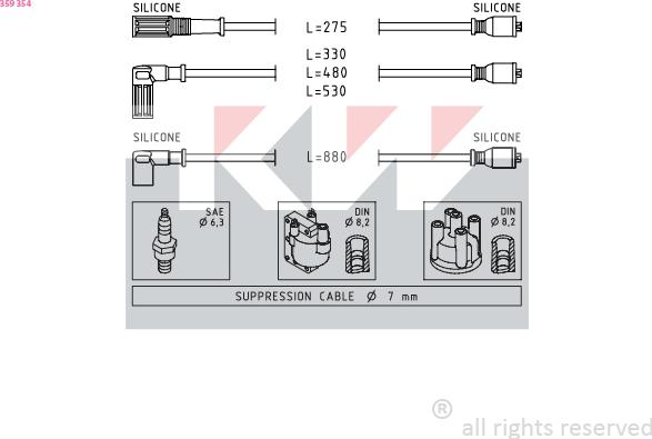 KW 359 354 - Комплект проводов зажигания autodnr.net