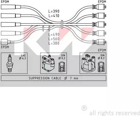 KW 359 429 - Комплект проводов зажигания avtokuzovplus.com.ua