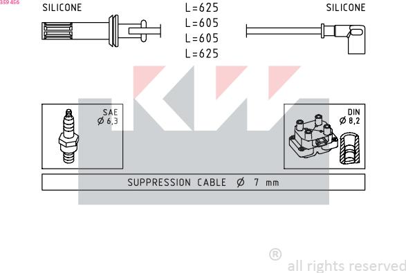 KW 359 456 - Комплект проводов зажигания autodnr.net