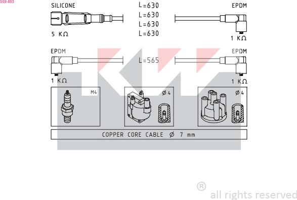 KW 359 493 - Комплект проводов зажигания autodnr.net