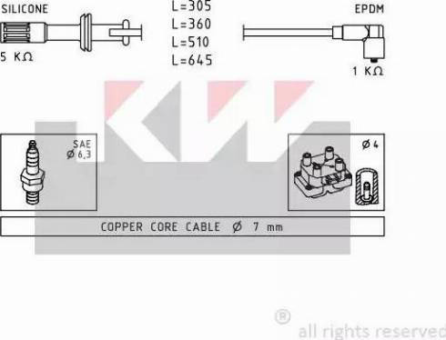 KW 359 700 - Комплект проводов зажигания avtokuzovplus.com.ua