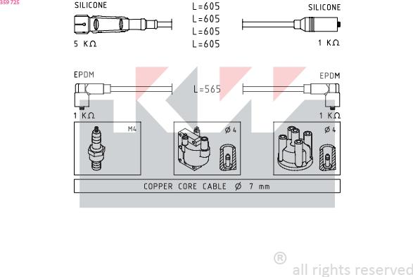 KW 359 725 - Комплект проводов зажигания autodnr.net