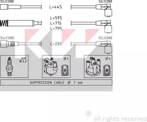 KW 359 956 - Комплект проводів запалювання autocars.com.ua