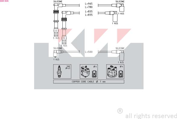 KW 360 356 - Комплект проводов зажигания autodnr.net